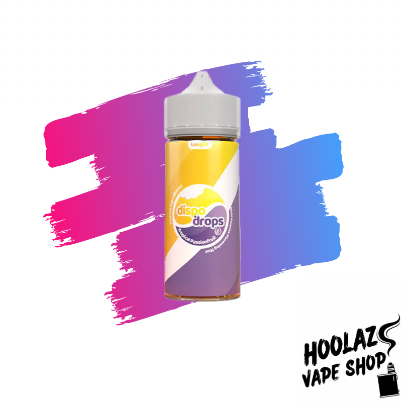 tropical passionfruit. Dispo Drops longfill - Tropical Passionfruit Flovour Shot (120ml)